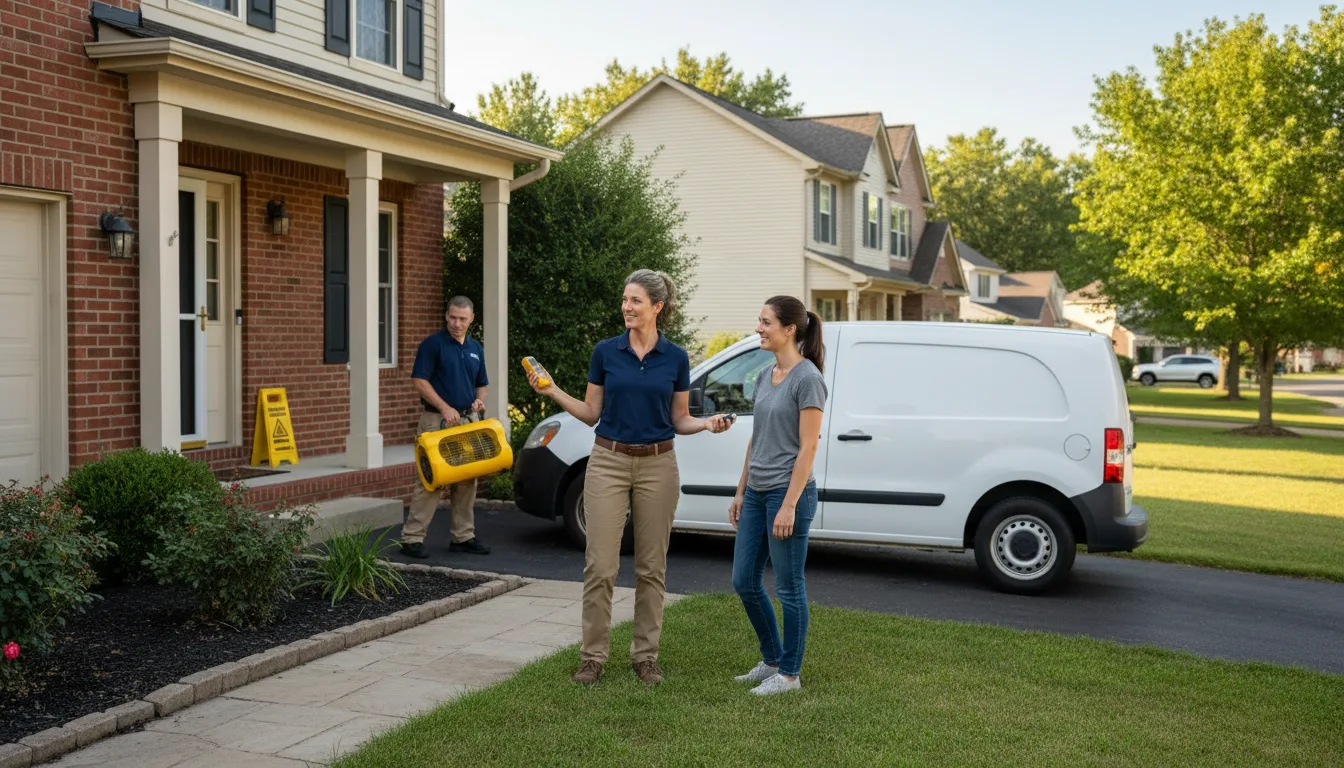 Residential water damage restoration in Philo, IL